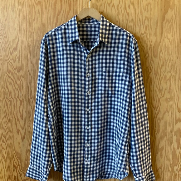 Vintage JCREW Linen Check Shirt - Picture 2 of 7